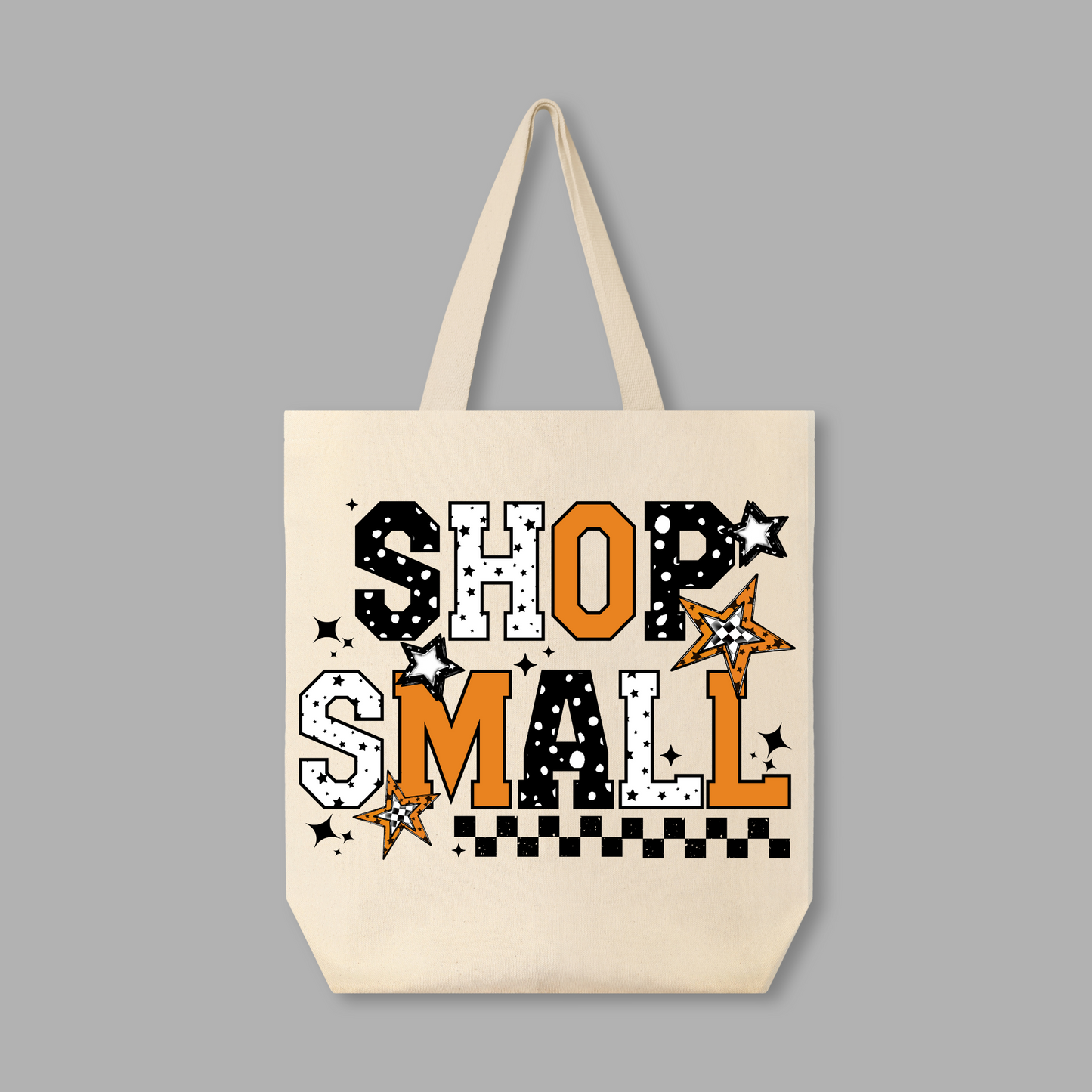 Shop Small Orange & Black Tote Bag