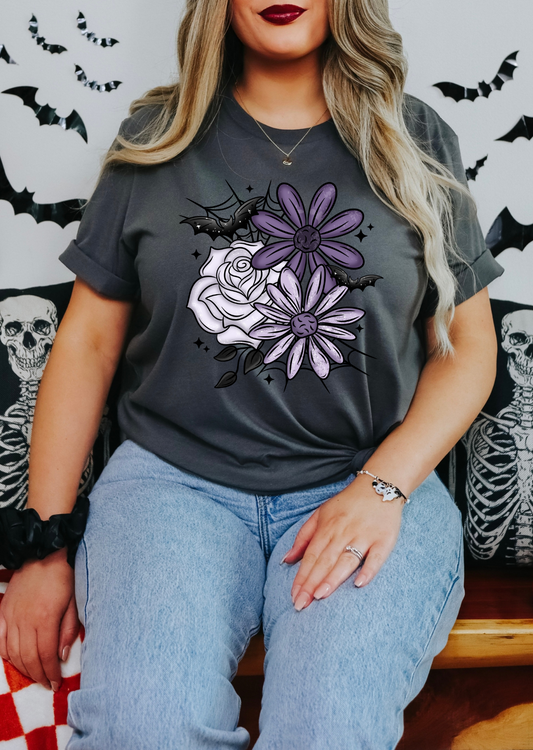 Purple Bat Floral Tee