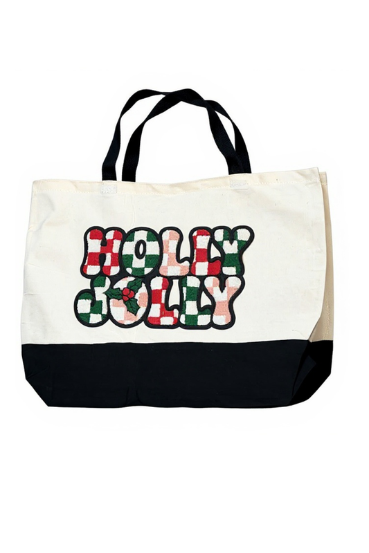 Holly Jolly Canvas Tote