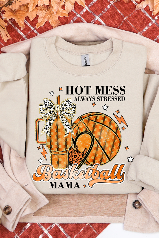 Hot Mess Basketball Mom Sweatshirt
