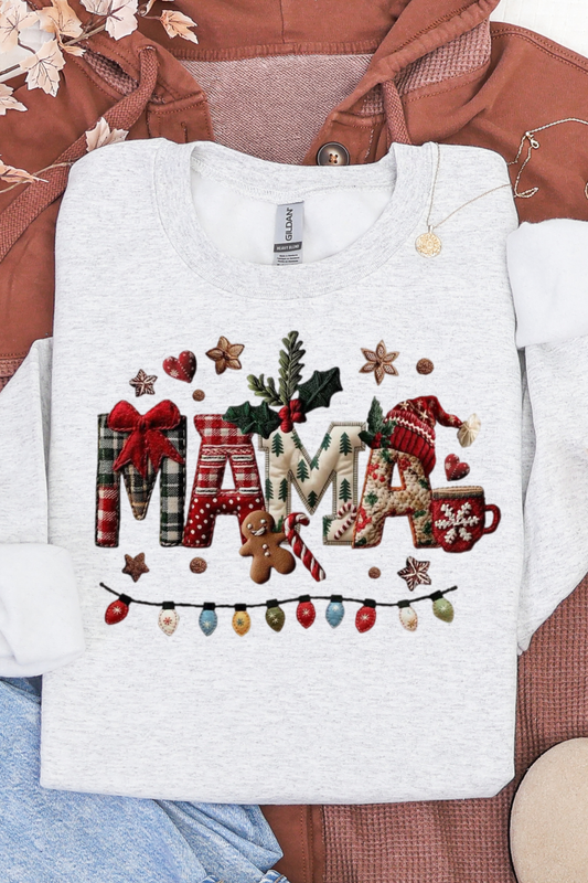 Mama Faux Yarn Sweatshirt