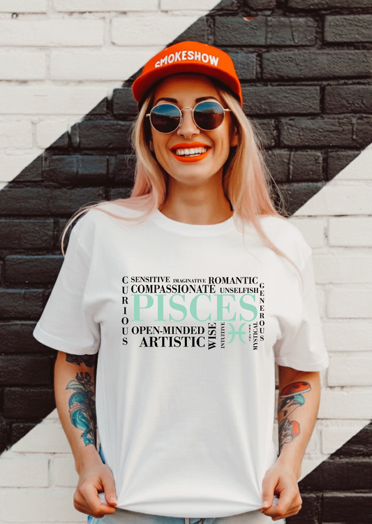Pisces Zodiac Tee – Curious, Sensitive, Artistic