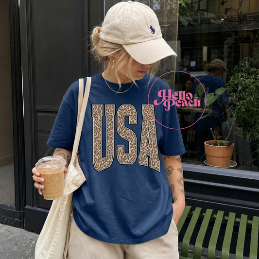 USA Leopard Tee