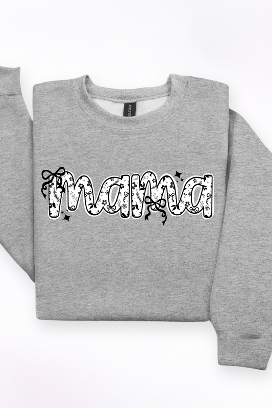 Mama Black & White Lace Sweatshirt