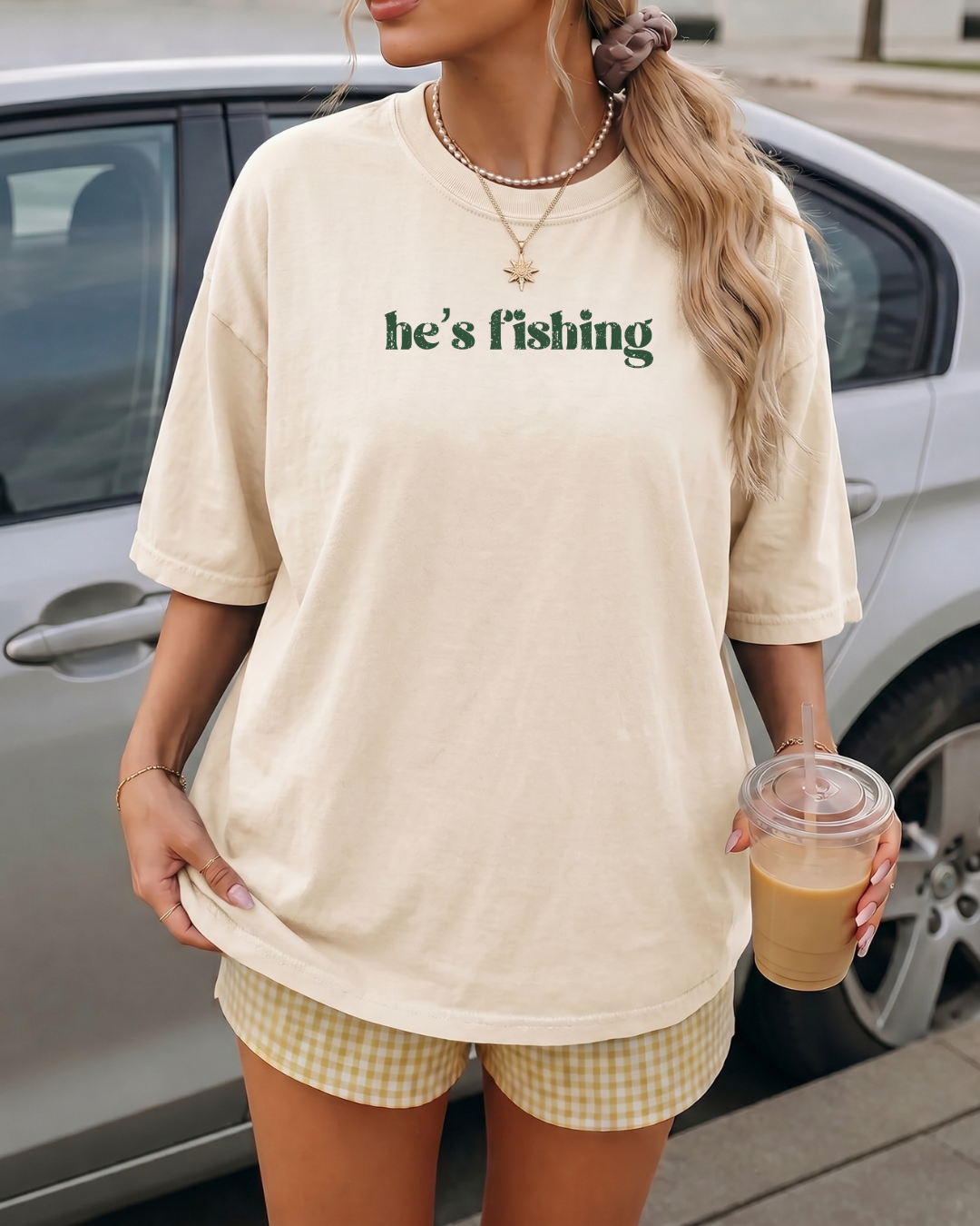 He's Fishing Tee