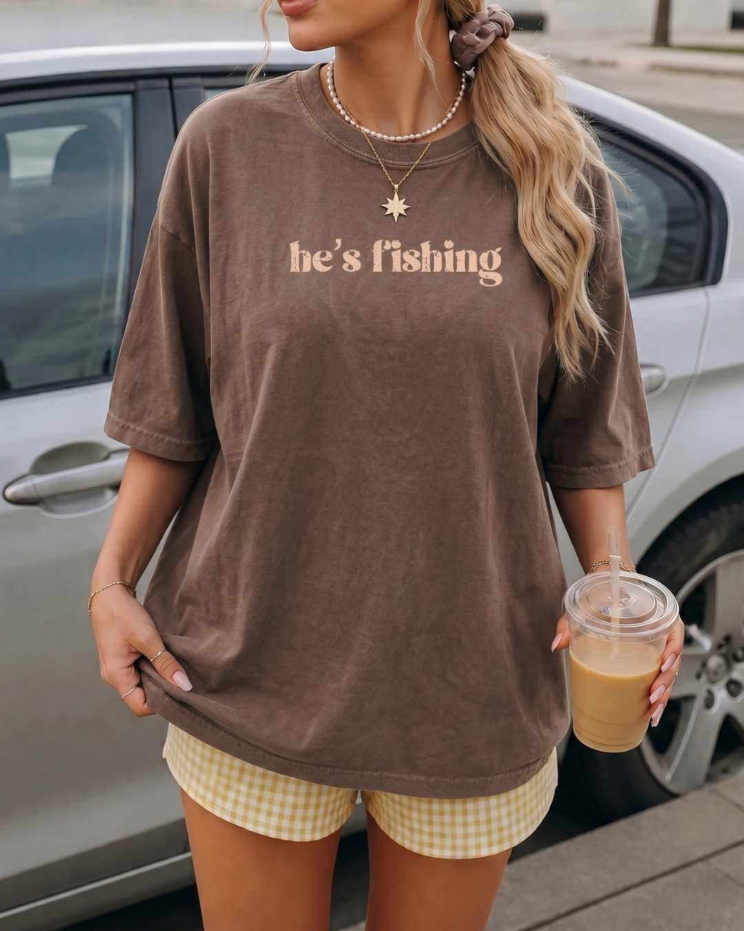 He's Fishing Tee