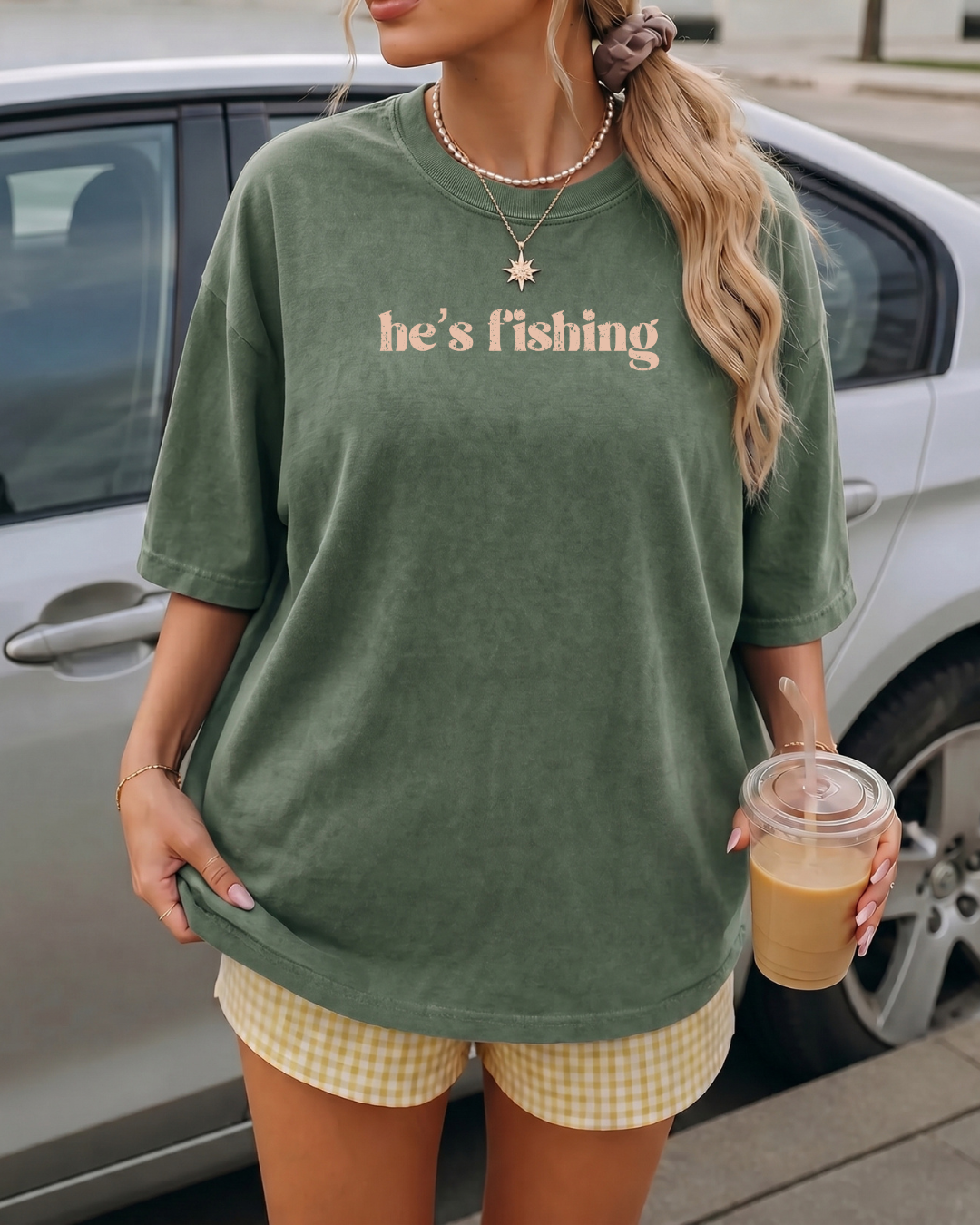 He's Fishing Tee