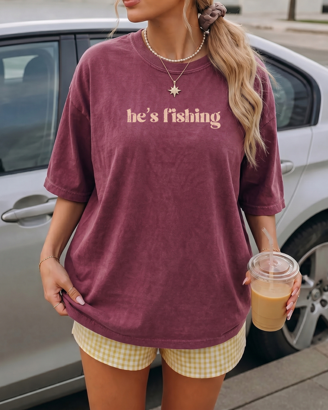 He's Fishing Tee