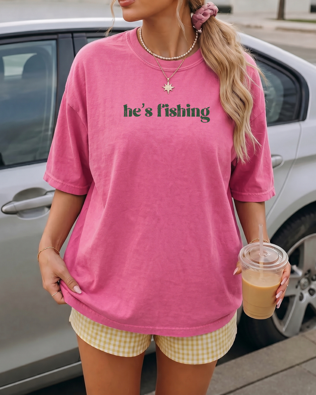 He's Fishing Tee