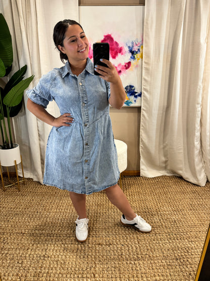 Westward Movement Denim Shirtdress