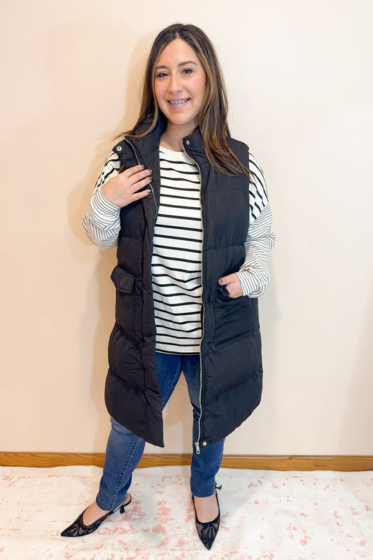 Cold and Calculated Longline Puffer Vest