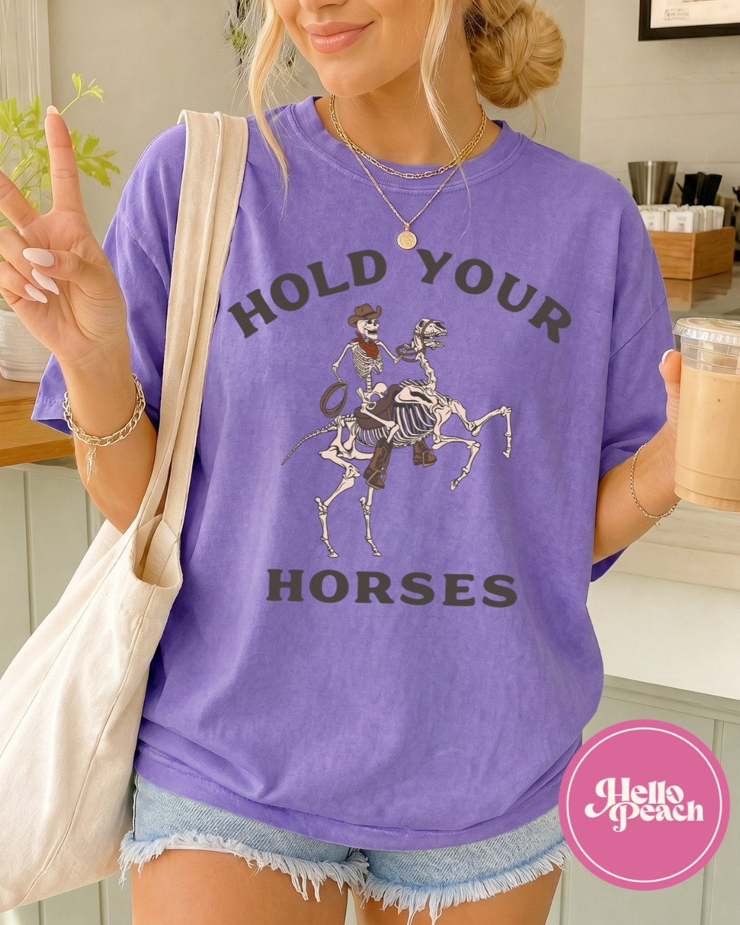 Hold Your Skeleton Horses Tee