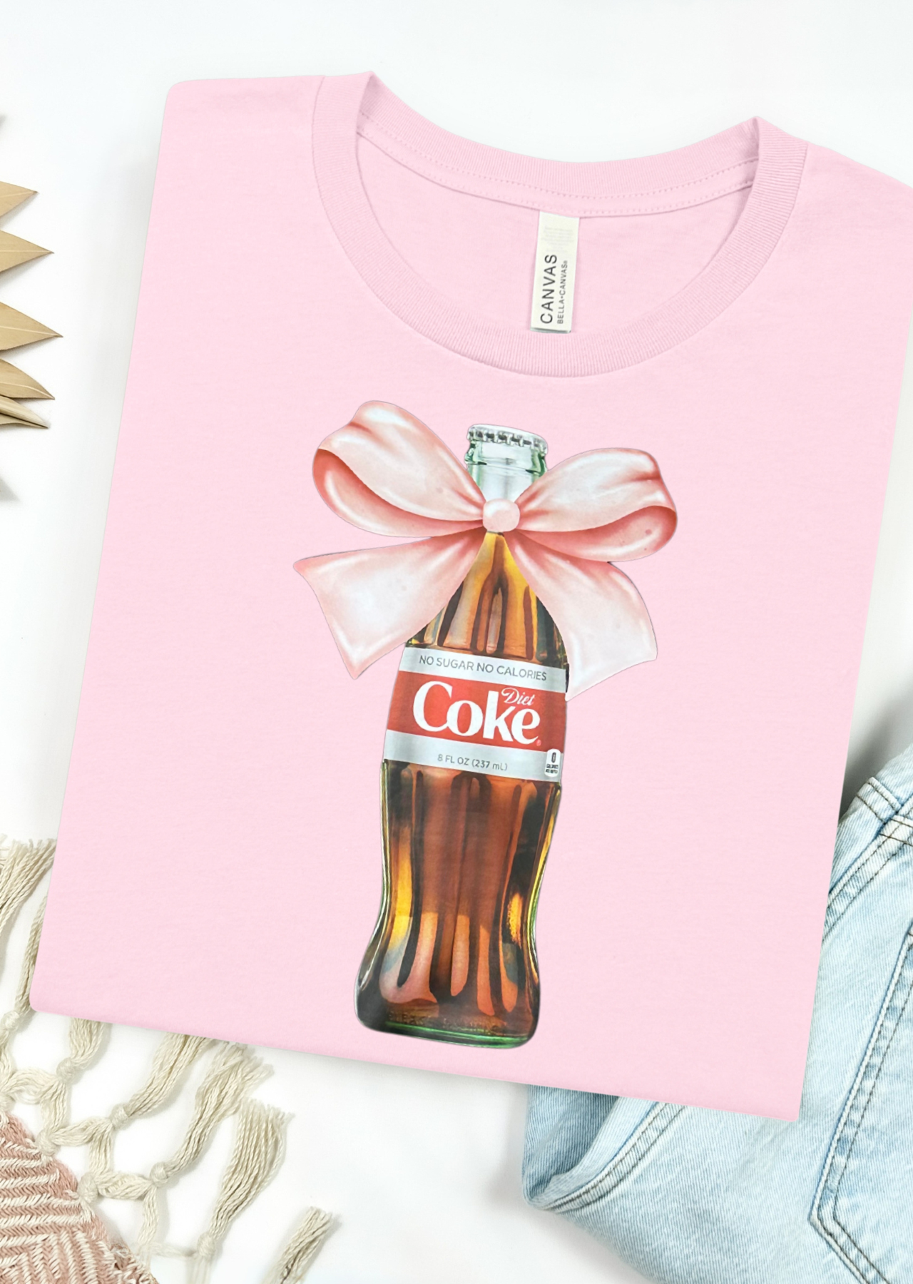 Girly Bow Drink Bella Canvas T-Shirt