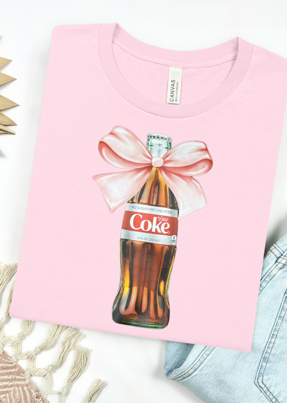 Girly Bow Drink Bella Canvas T-Shirt