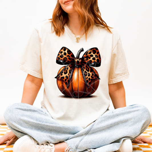 Leopard Bow Pumpkin Tee