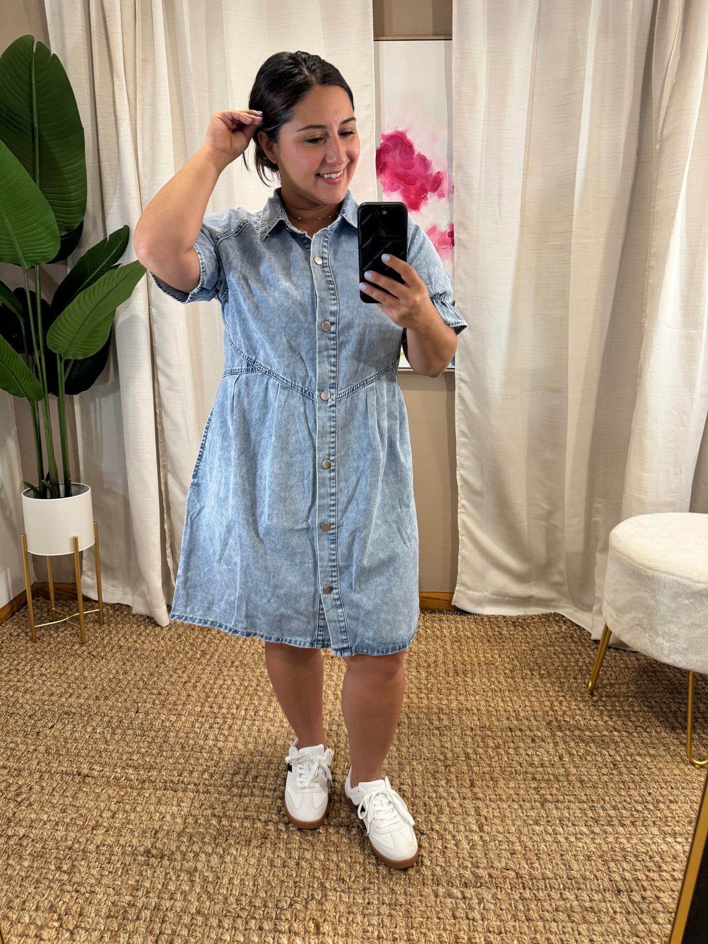 Westward Movement Denim Shirtdress