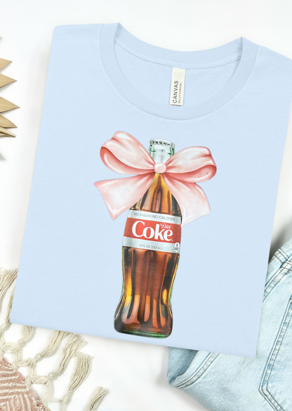 Girly Bow Drink Bella Canvas T-Shirt