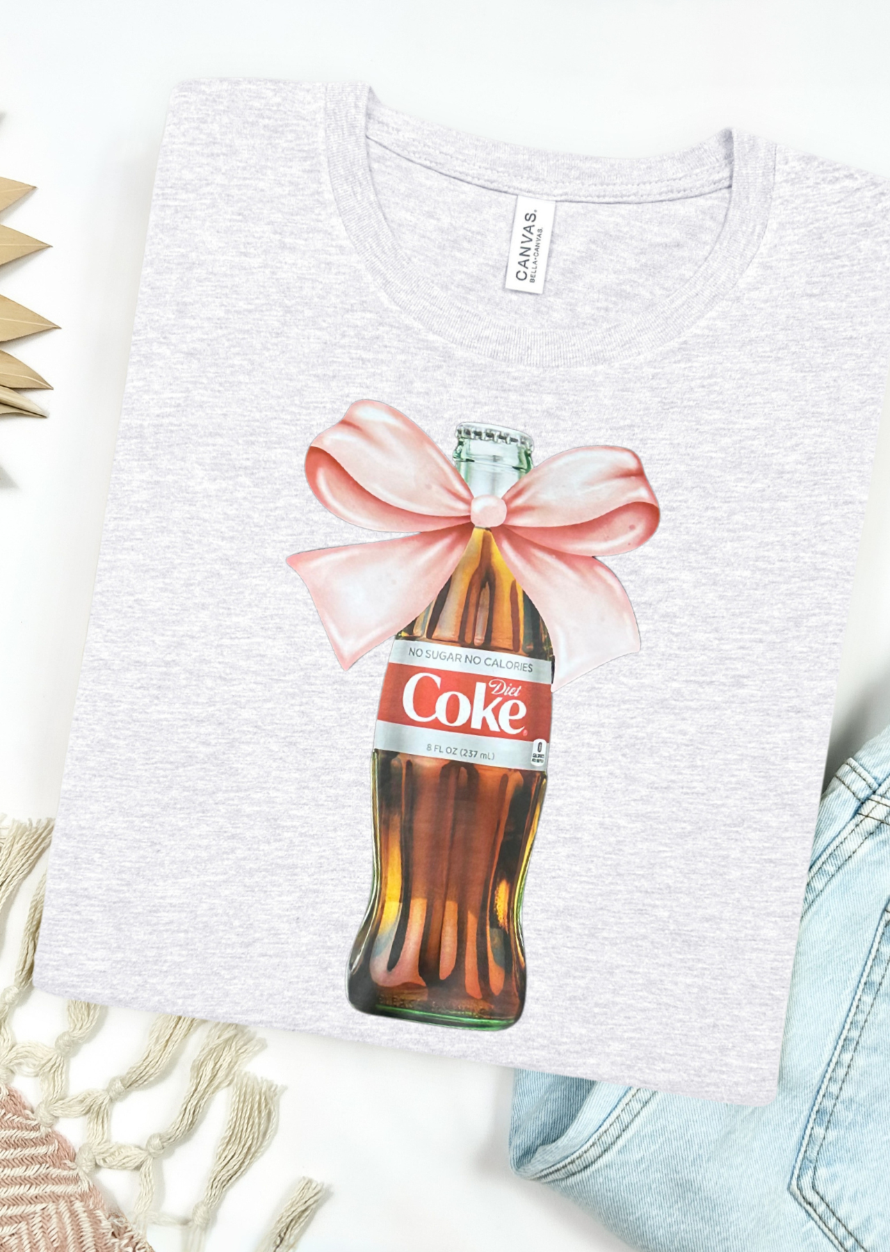 Girly Bow Drink Bella Canvas T-Shirt