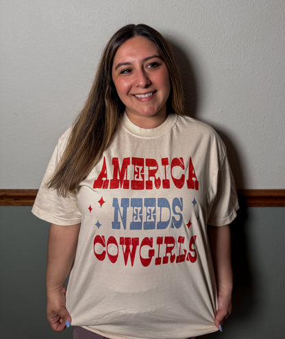 America Needs Cowgirls Tee