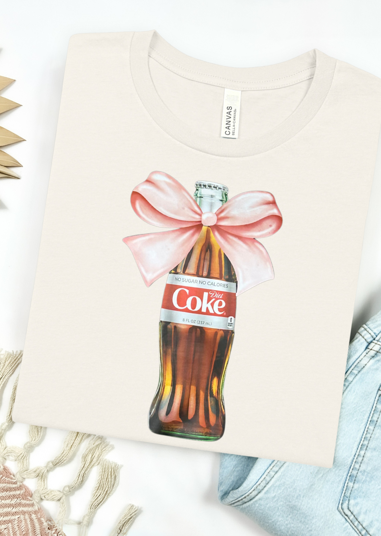 Girly Bow Drink Bella Canvas T-Shirt