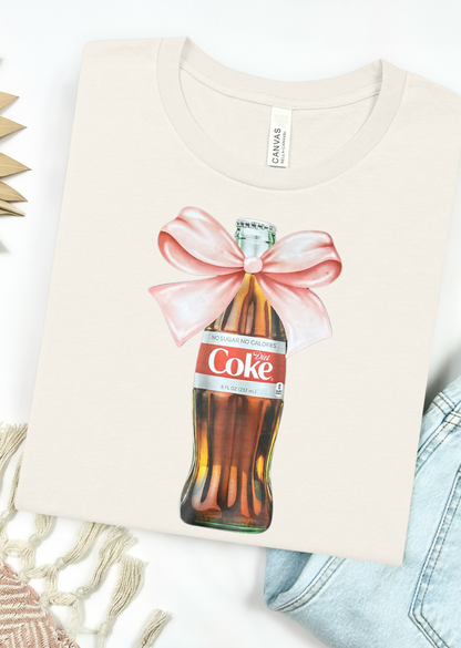 Girly Bow Drink Bella Canvas T-Shirt