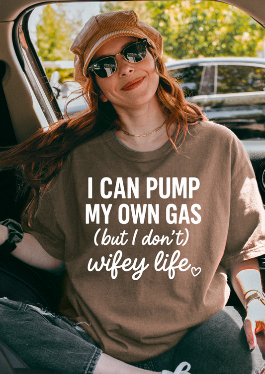 Wifey Life Gas Station White Lettering Tee