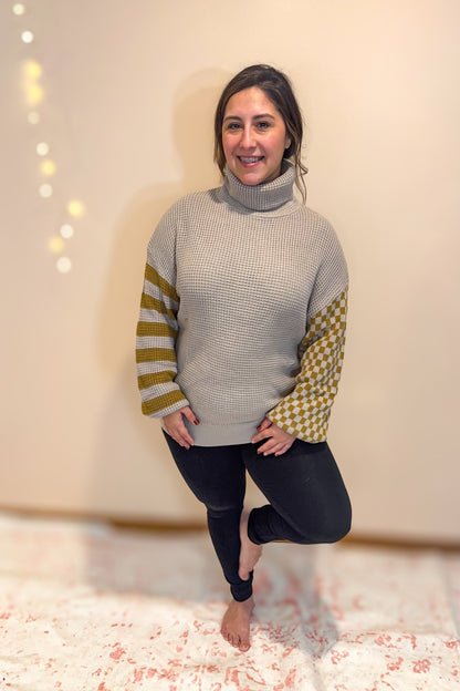 Super Seasonal Patchwork Waffle Knit Sweater