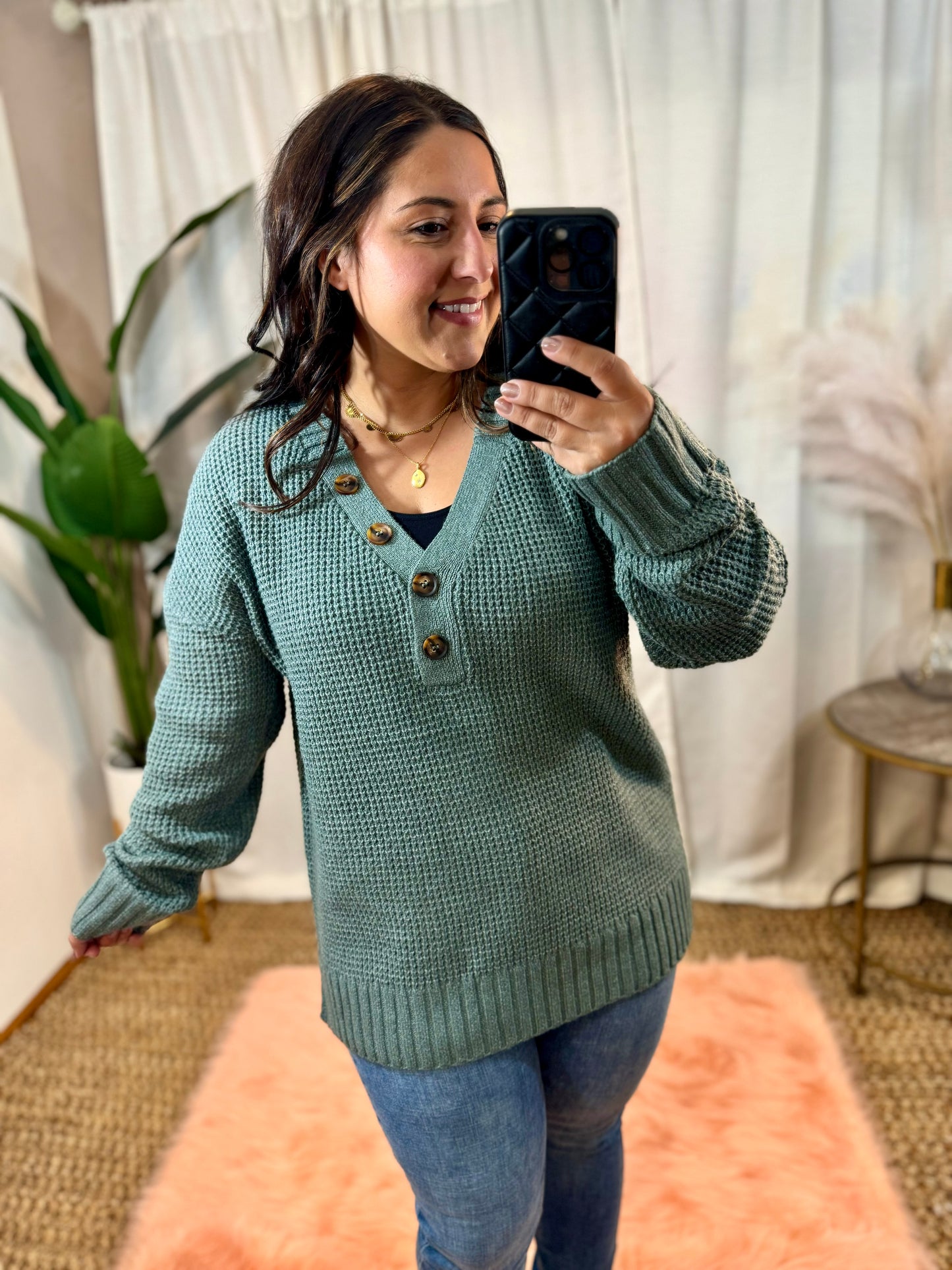 Lakeside View Drop Shoulder Sweater in Sage