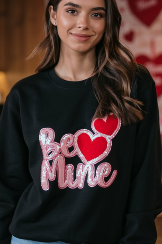 Be Mine Sequin Patch Sweatshirt