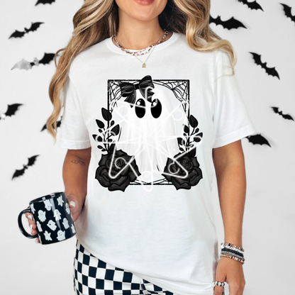 Black, White Ghost Tee