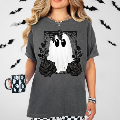 Black, White Ghost Tee