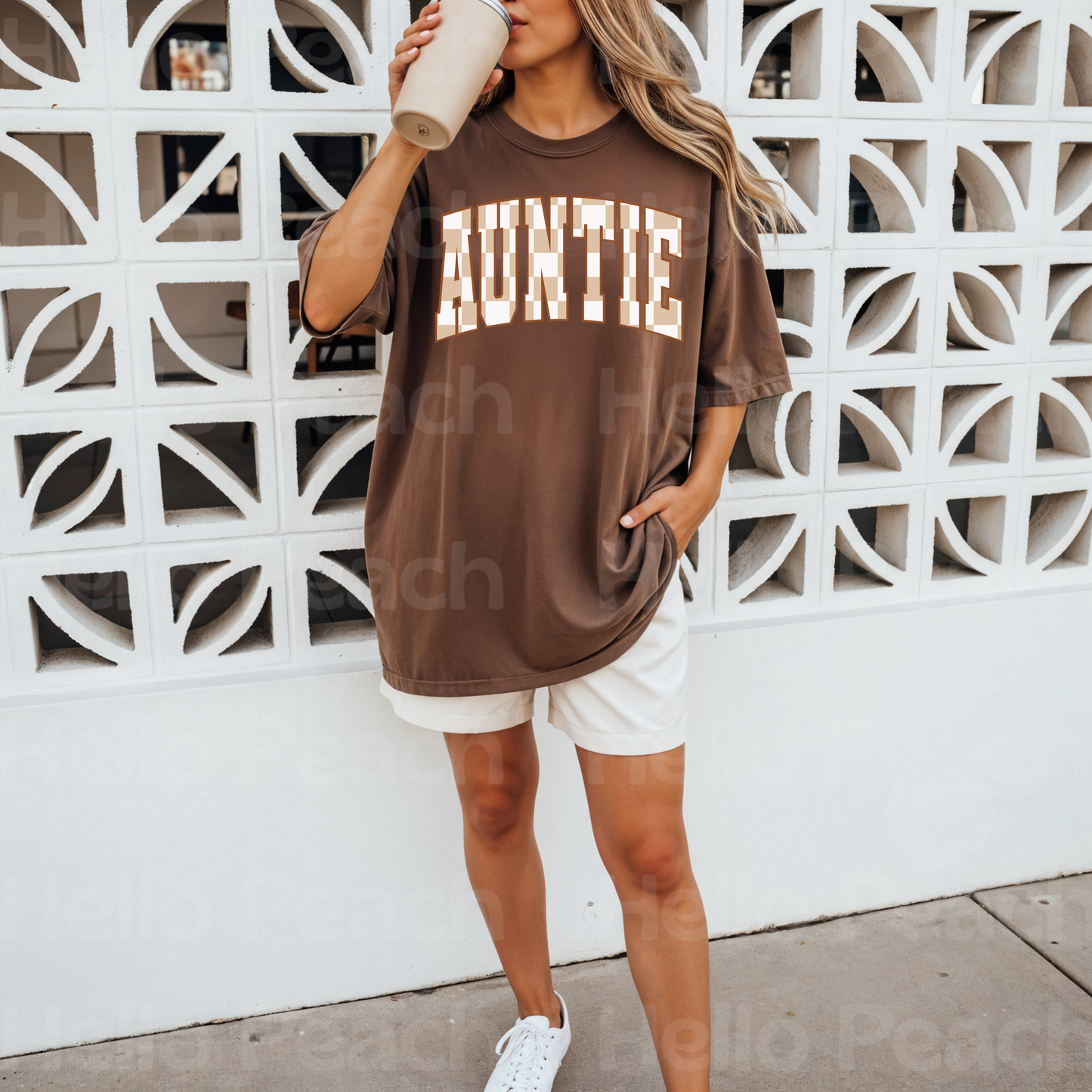Auntie Checkered Tee or Sweatshirt