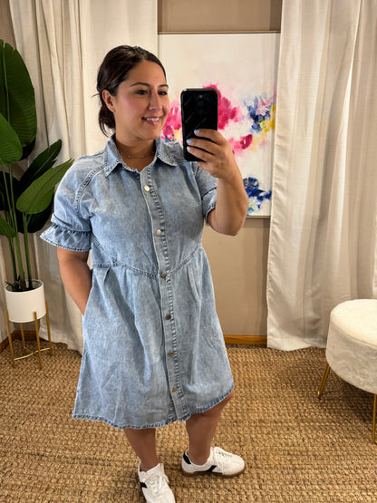 Westward Movement Denim Shirtdress