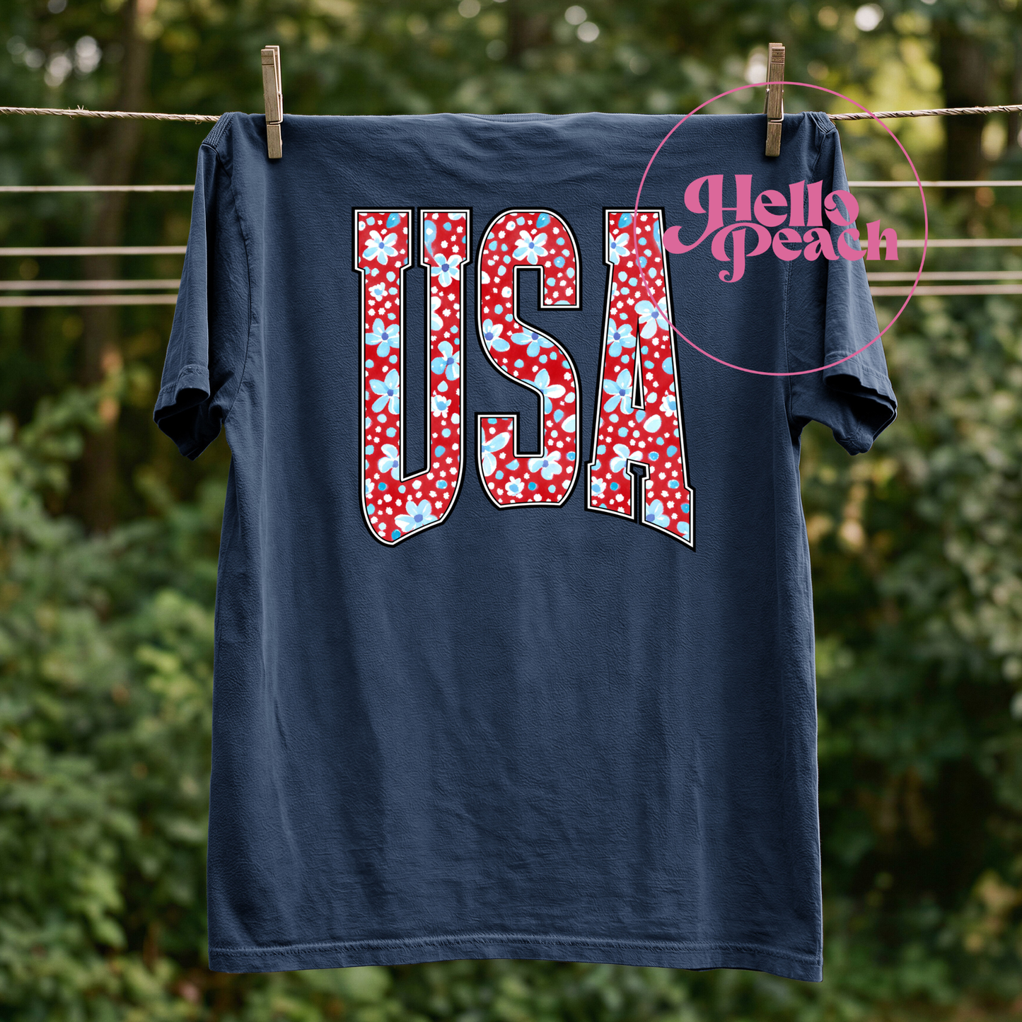 USA Floral Tee