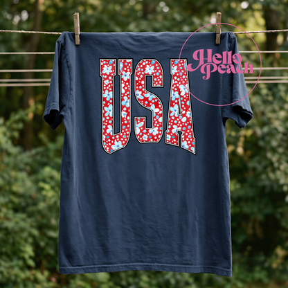 USA Floral Tee