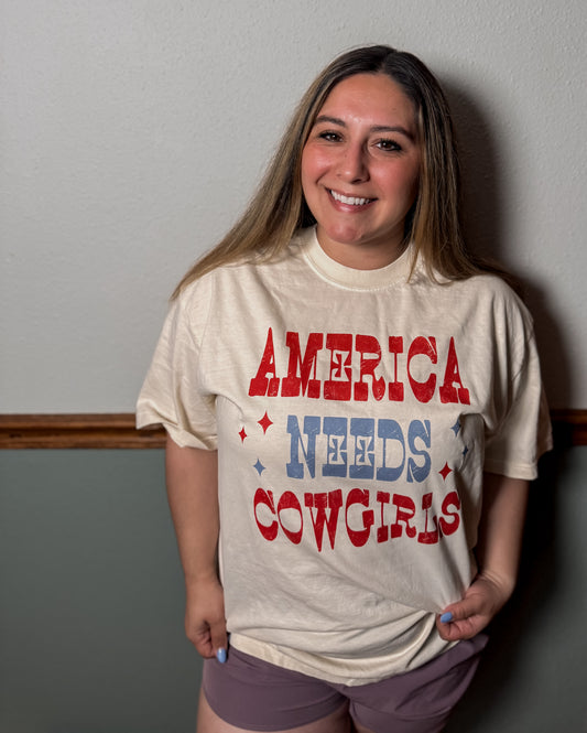 America Needs Cowgirls Tee