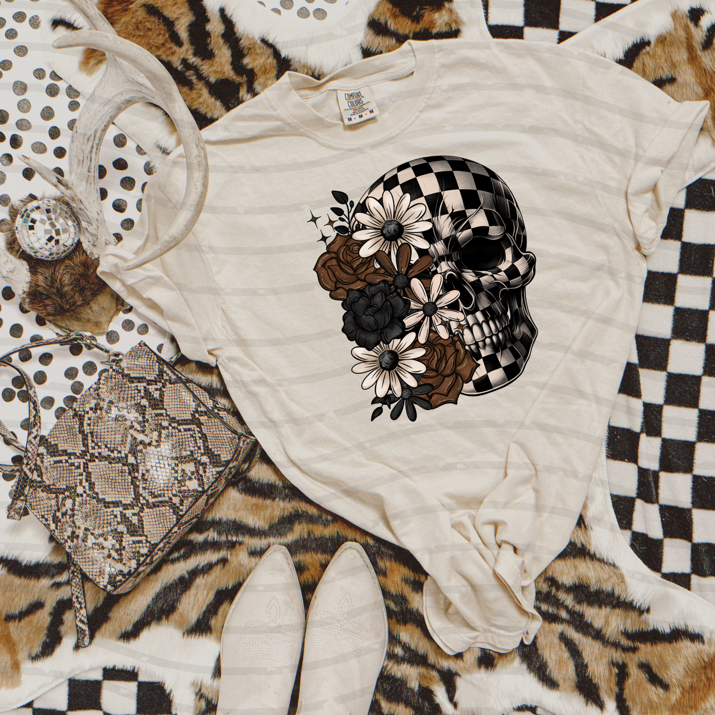 Fall Skull Floral Tee