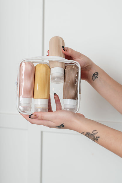 From Here to There Toiletry Travel Bottles in Neutral