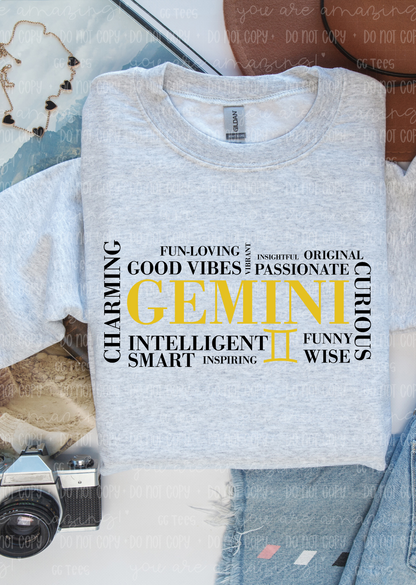 Gemini Zodiac Tee Smart, Funny, Wise