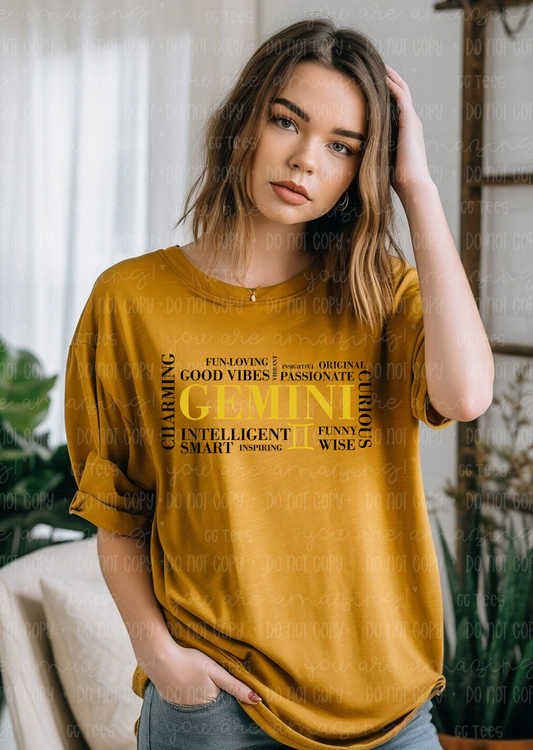 Gemini Zodiac Tee Smart, Funny, Wise