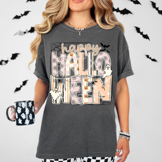 Happy Halloween Quiltwork Tee