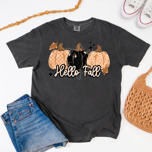 Hello Fall Pumpkin Trio Tee
