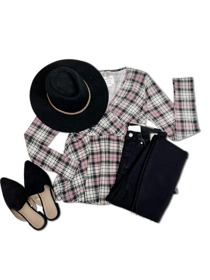 Pinky Plaid - Peplum