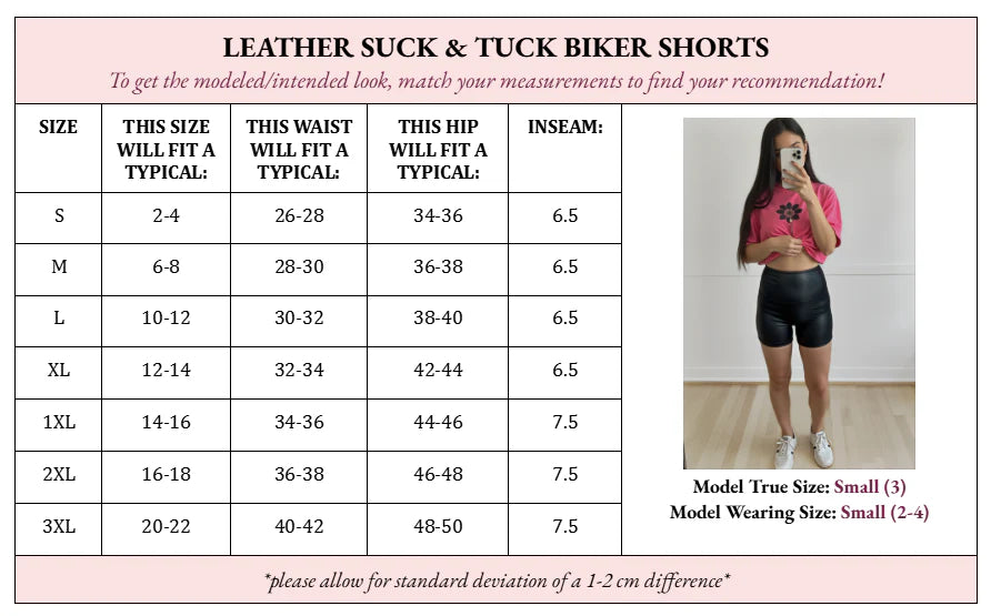 PRE-ORDER Lainey Leather Suck & Tuck Biker Shorts