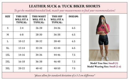 PRE-ORDER Lainey Leather Suck & Tuck Biker Shorts