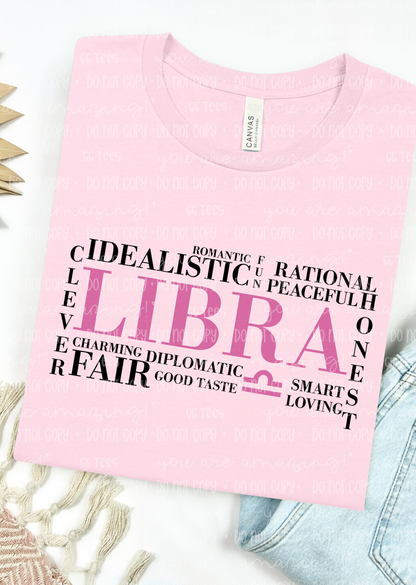 Libra Zodiac Tee – Clever, Fair, Honeset