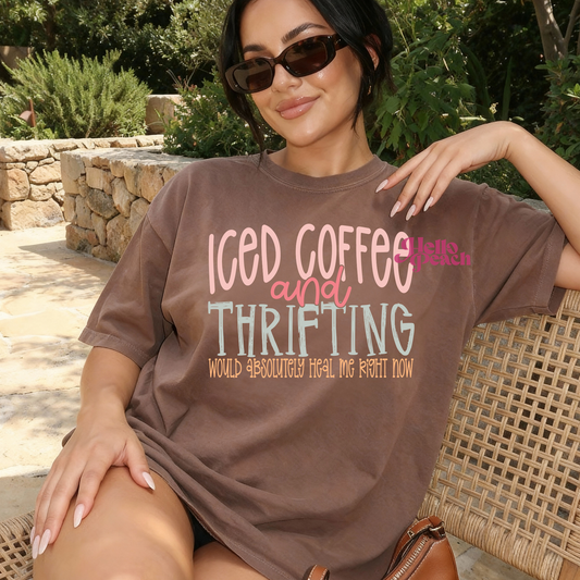Iced Coffe and Thrifting Tee