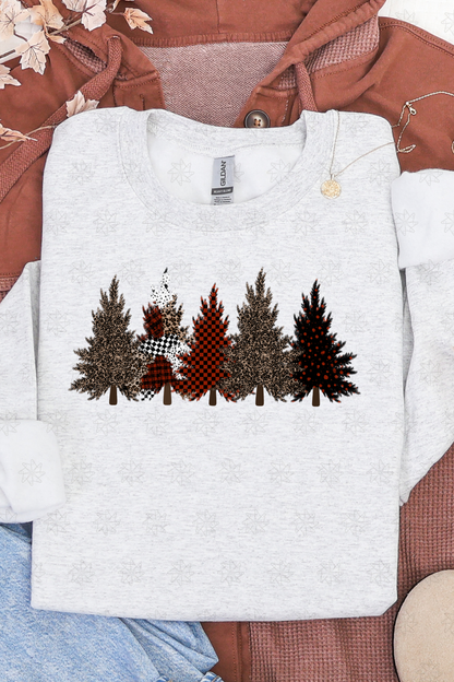 Patterned Trees Sweatshirt
