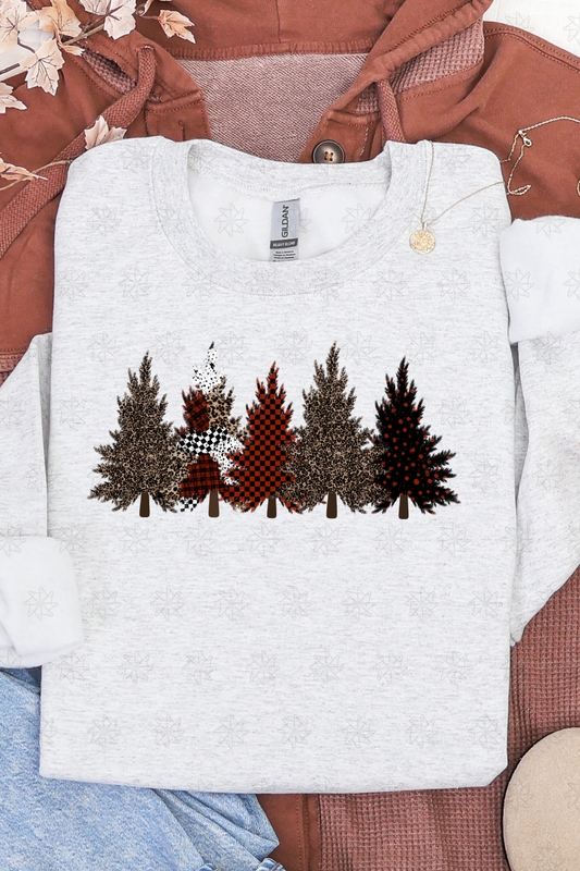 Patterned Trees Sweatshirt