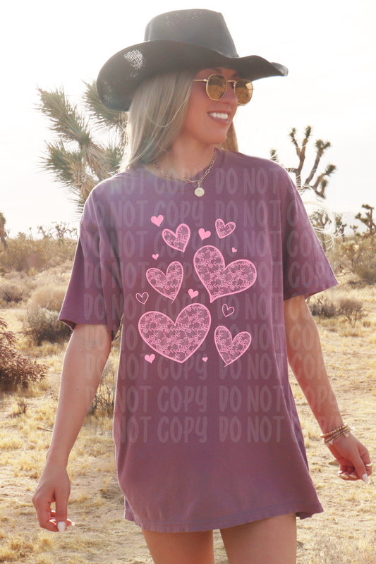 Pink Doodle Hearts Tee or Sweatshirt